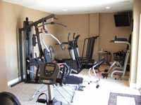 fitness room in finished basement