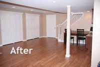 Basement Remodel hardwood floor after