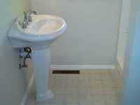 plumbing and installation of pedestal sink