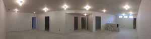 panoramic finished basement complete
