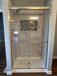 remodeled shower gray marble