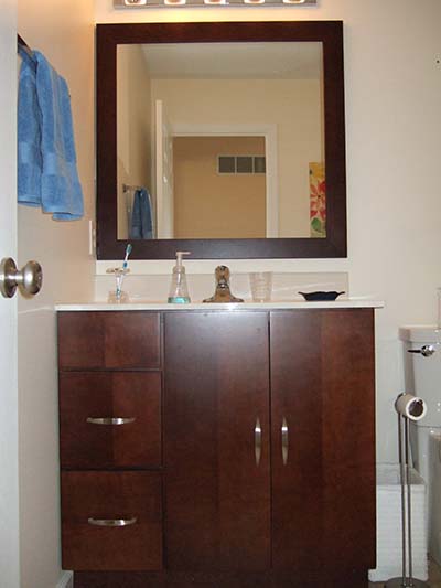 2005 bathroom remodel with cherry cabinets