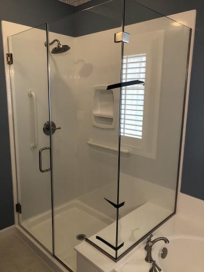 modern black shower trim photo