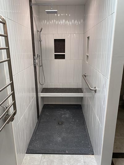white luxury shower installation photo