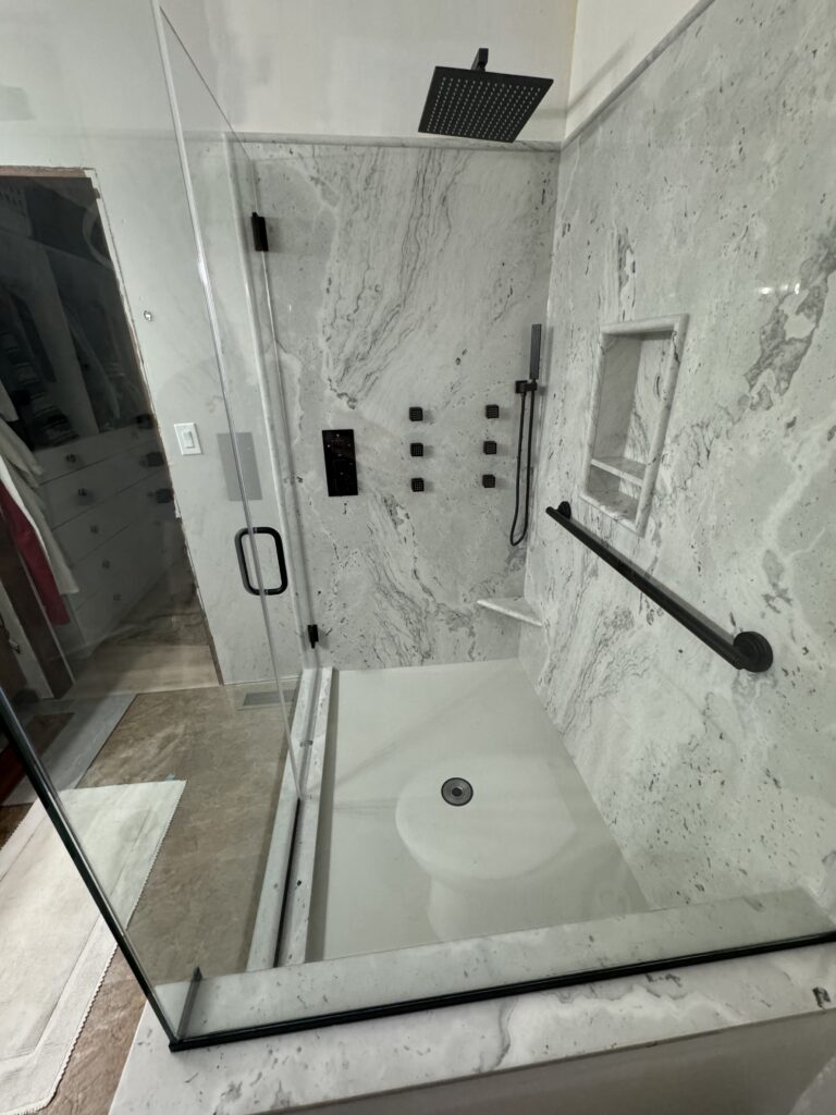 shower with rain and side jets